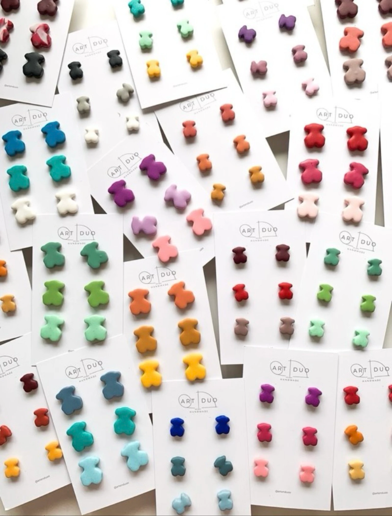 Pack boucles d'oreilles oursons en argile polymère – photo 2